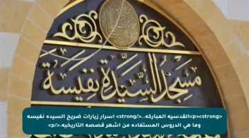 <p><strong>القدسية المباركة..</strong> أسرار زيارات ضريح السيدة نفيسة وما هي الدروس المستفادة من أشهر قصصه التاريخية.</p>